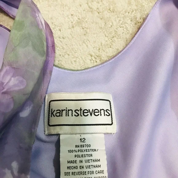 Elegant Purple and Gray Sleeveless Dress - Picture 5 of 5